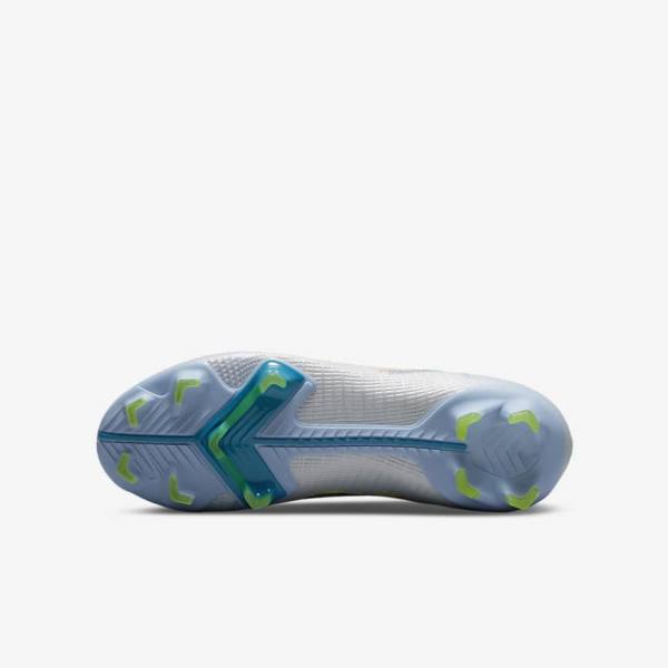 Kids' Nike Jr. Mercurial Superfly 8 Pro FG Younger and Older Firm-Grounds Football Shoes Grey / Light Blue | NK742CTM