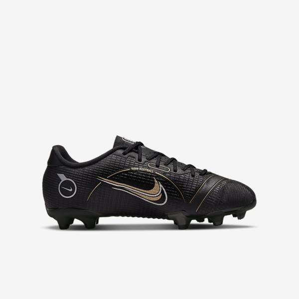 Kids' Nike Jr. Mercurial Vapor 14 Academy MG Older Multi-Ground Football Shoes Black / Metal Silver / Grey / Metal Gold | NK184GWK