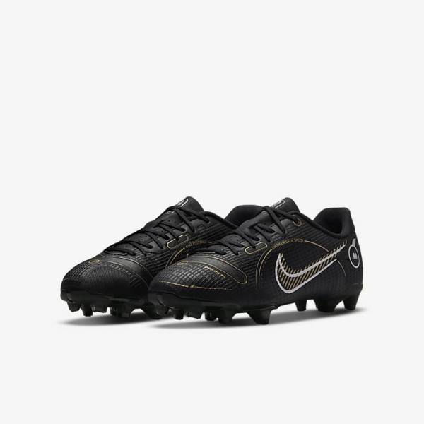 Kids' Nike Jr. Mercurial Vapor 14 Academy MG Older Multi-Ground Football Shoes Black / Metal Silver / Grey / Metal Gold | NK184GWK