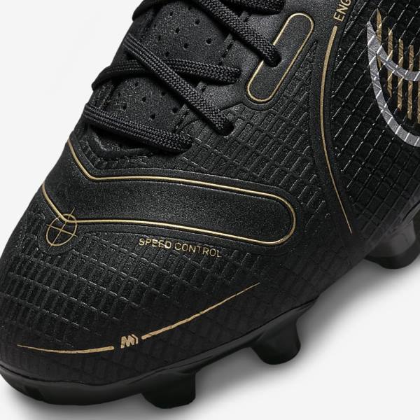 Kids' Nike Jr. Mercurial Vapor 14 Academy MG Older Multi-Ground Football Shoes Black / Metal Silver / Grey / Metal Gold | NK184GWK