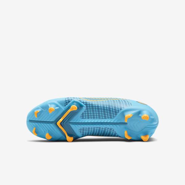 Kids' Nike Jr. Mercurial Vapor 14 Academy MG Older Multi-Ground Football Shoes Blue / Orange | NK593WMH