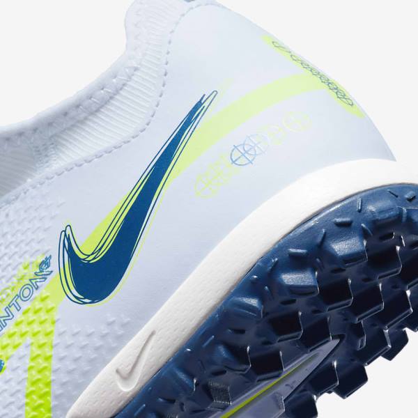 Kids' Nike Jr. Phantom GT2 Academy Dynamic Fit TF Older Turf Football Shoes Grey / Light Blue / Dark Blue | NK486UAK