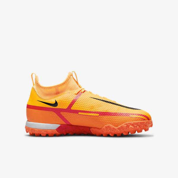 Kids' Nike Jr. Phantom GT2 Academy Dynamic Fit TF Older Turf Football Shoes Orange / Light Red / Black | NK618IDH