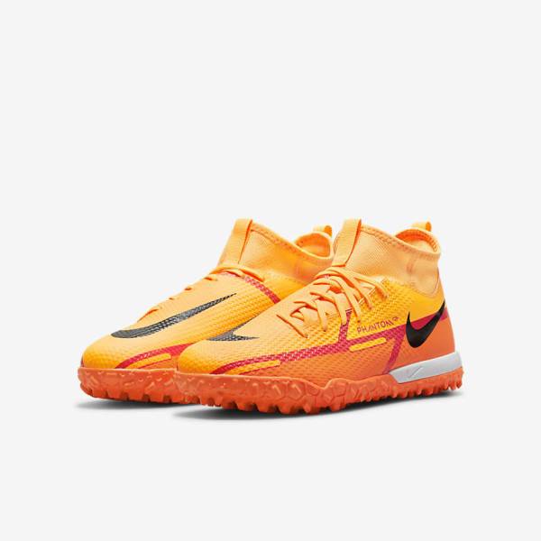 Kids' Nike Jr. Phantom GT2 Academy Dynamic Fit TF Older Turf Football Shoes Orange / Light Red / Black | NK618IDH