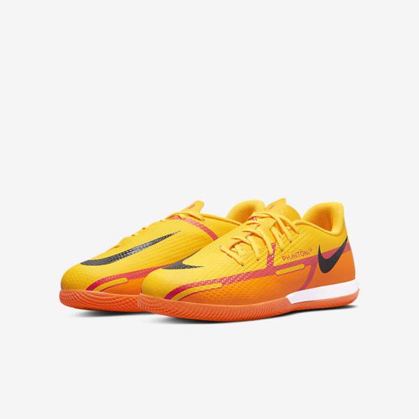 Kids' Nike Jr. Phantom GT2 Academy IC Older Indoor Court Football Shoes Orange / Light Red / Black | NK491CZU