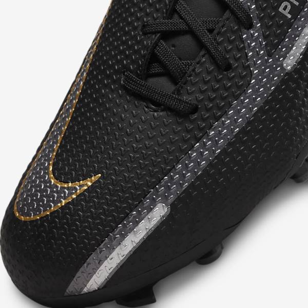 Kids' Nike Jr. Phantom GT2 Academy MG Older Multi-Ground Football Shoes Black / Metal Gold / Dark Grey / Metal Dark Grey | NK204XCP