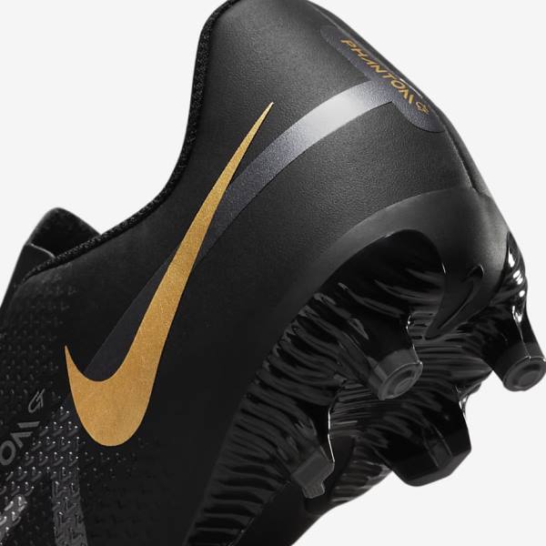 Kids' Nike Jr. Phantom GT2 Academy MG Older Multi-Ground Football Shoes Black / Metal Gold / Dark Grey / Metal Dark Grey | NK204XCP