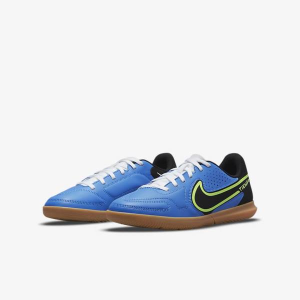 Kids' Nike Jr. Tiempo Legend 9 Club IC Older Indoor-Court Football Shoes Light Blue / Light Green / Brown / Black | NK175ZHA