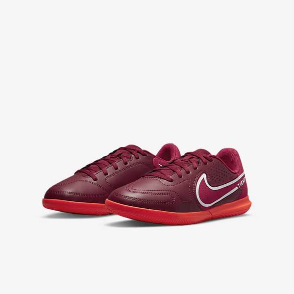 Kids' Nike Jr. Tiempo Legend 9 Club IC Older Indoor-Court Football Shoes Red / Light Red | NK457JAC