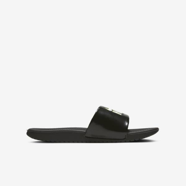 Kids' Nike Kawa Older Slides Black / White | NK320MAZ