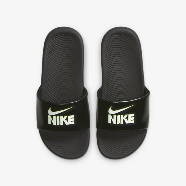 Kids' Nike Kawa Older Slides Black / White | NK320MAZ