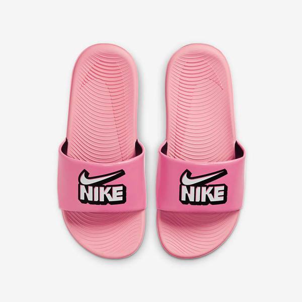 Kids' Nike Kawa Older Slides Black / White | NK594VOU