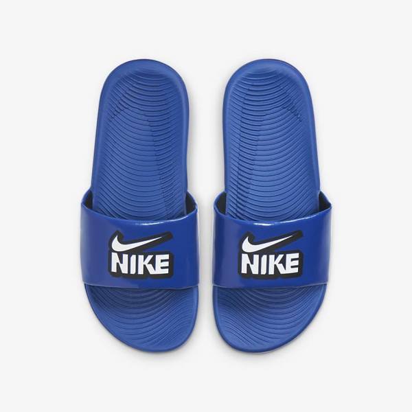 Kids' Nike Kawa Older Slides Royal / Black / White | NK469NXC