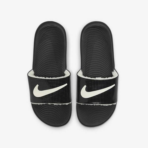 Kids' Nike Kawa SE Older Slides Black | NK390ZYT