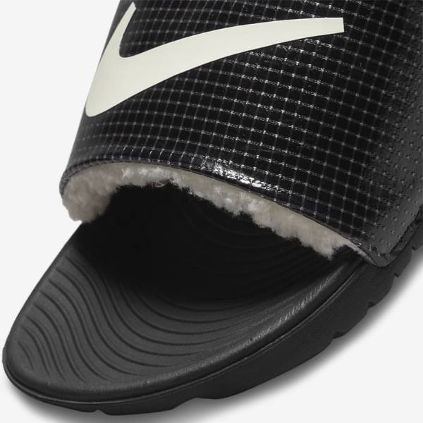 Kids' Nike Kawa SE Older Slides Black | NK390ZYT