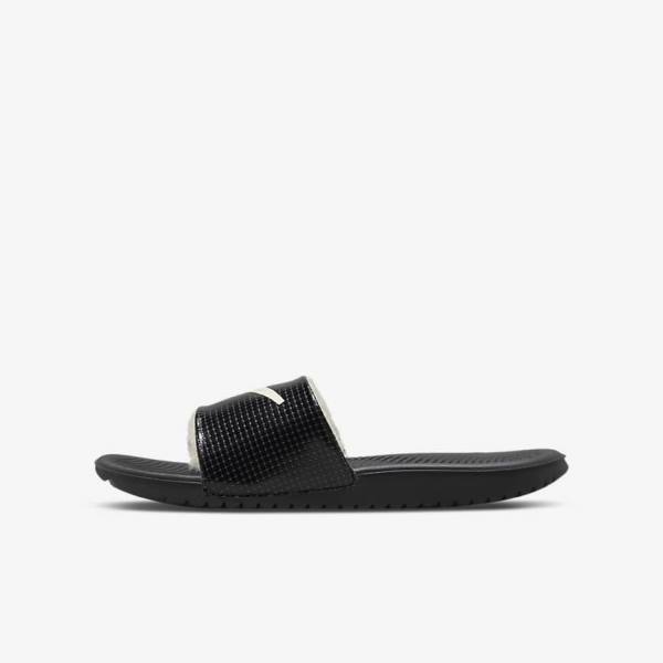 Kids\' Nike Kawa SE Older Slides Black | NK390ZYT