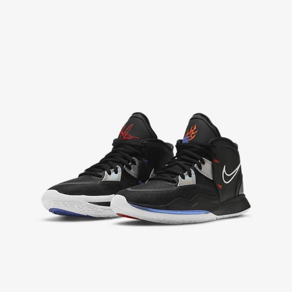 Kids' Nike Kyrie Infinity Older Basketball Shoes Black / White / Orange / Multicolor | NK342HFO