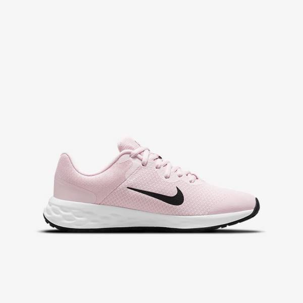 Kids' Nike Revolution 6 Older Road Running Shoes Pink / Black | NK027CBF