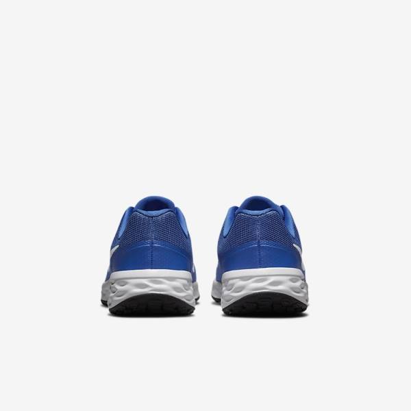 Kids' Nike Revolution 6 Older Road Running Shoes Royal / Black / White | NK540VMZ