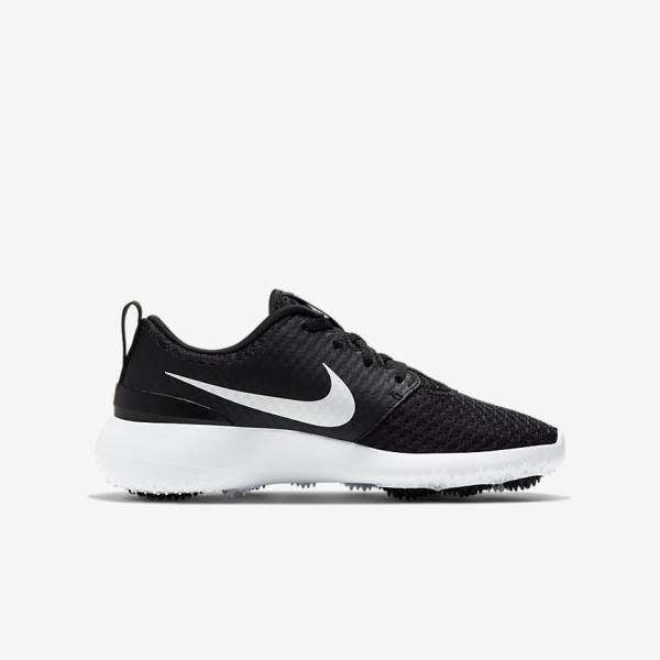 Kids' Nike Roshe G Jr. Golf Shoes Black / White / Metal White | NK350VIN