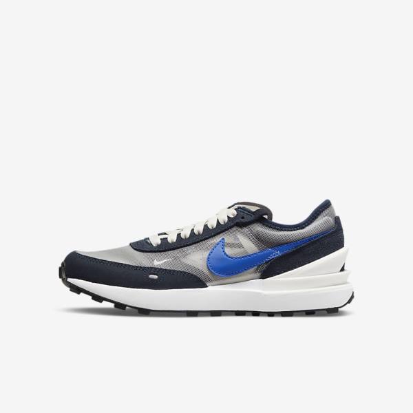 Kids\' Nike Waffle One Older Walking Shoes Dark Obsidian / Black / Royal | NK098PLC