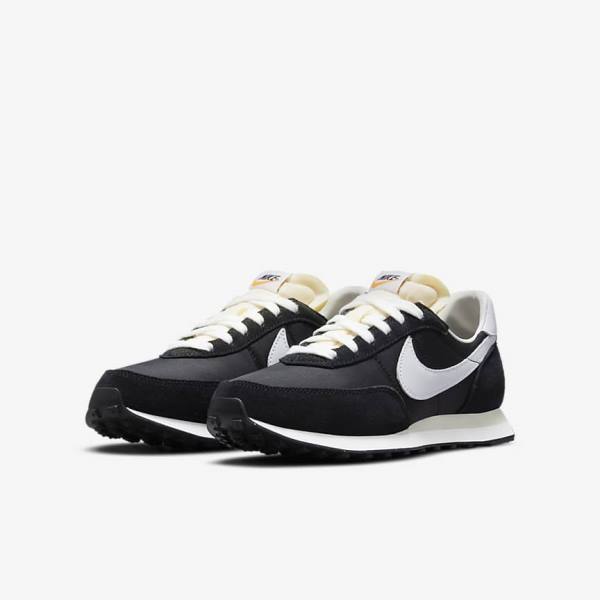 Kids' Nike Waffle Trainer 2 Older Sneakers Black / Orange / White | NK078EBH