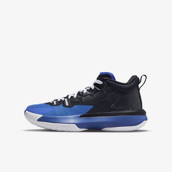 Kids\' Nike Zion 1 Older Basketball Shoes Black / Royal / White | NK107IXF