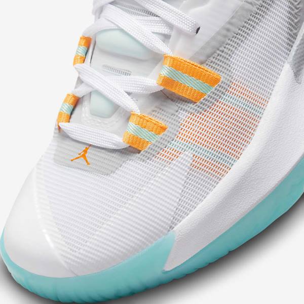 Kids' Nike Zion 1 Older Basketball Shoes White / Orange / Turquoise / Black | NK728NMR