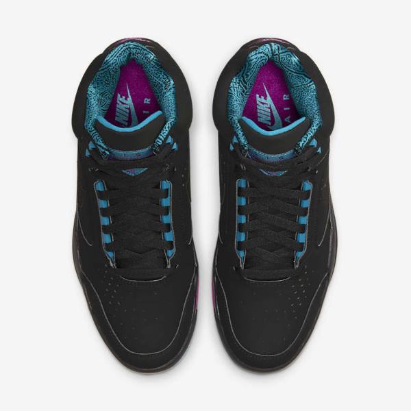 Men's Nike Air Flight Lite Mid Sneakers Black / Turquoise / Red Purple / Black | NK293NXR