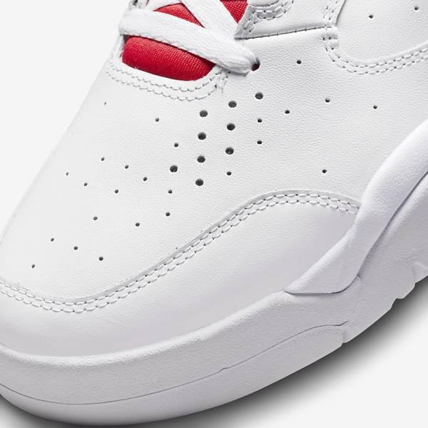 Men's Nike Air Flight Lite Mid Sneakers White / Red | NK346ZWB