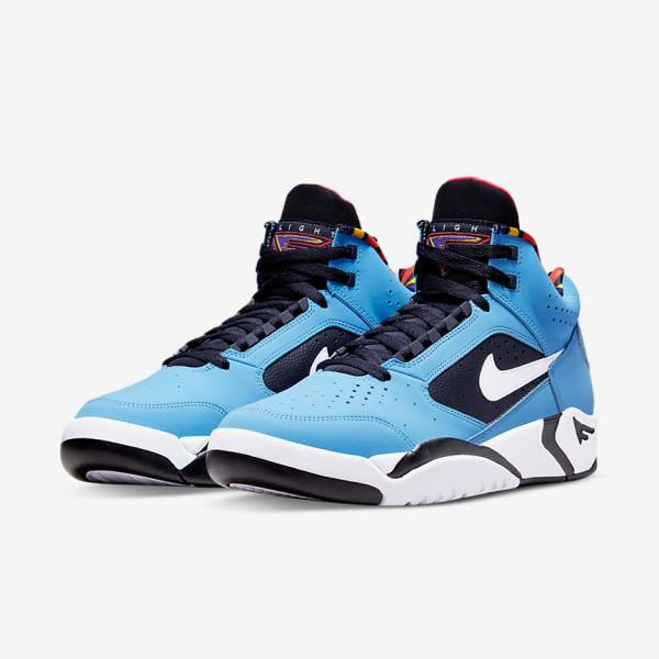 Men's Nike Air Flight Lite Mid Sneakers Blue / Red / Green / White | NK571PGT