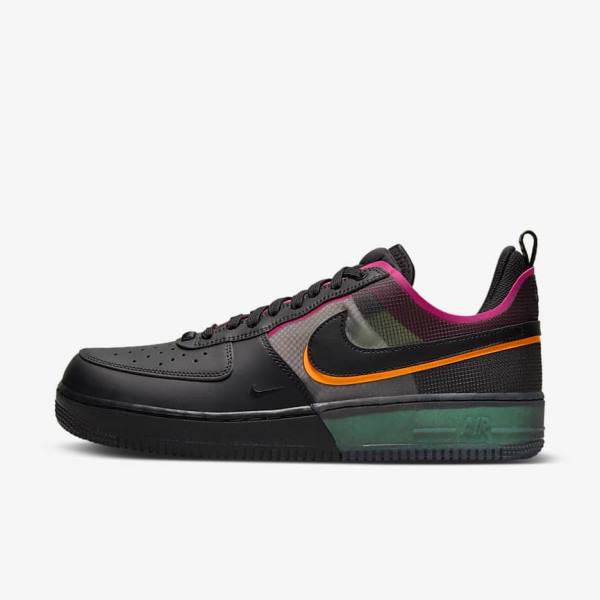 Men\'s Nike Air Force 1 React Sneakers Black / Orange / Pink / Black | NK234NLK