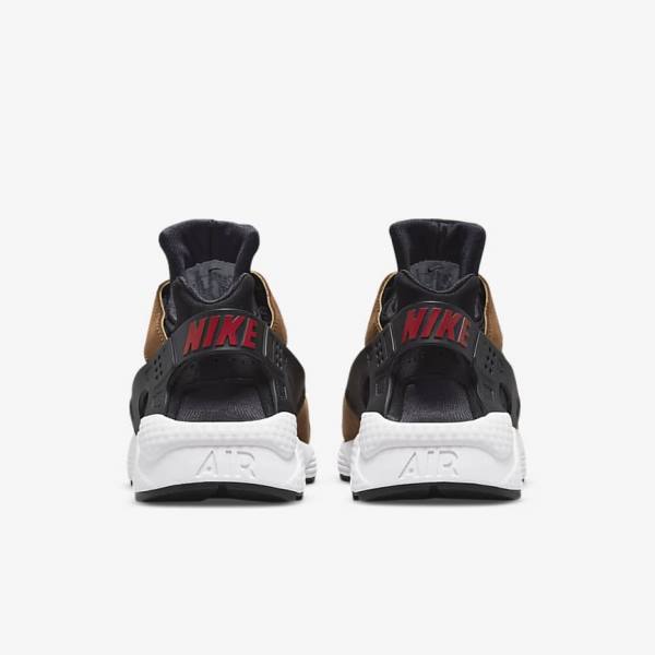 Men's Nike Air Huarache LE Sneakers Black / White / Red | NK192HFC