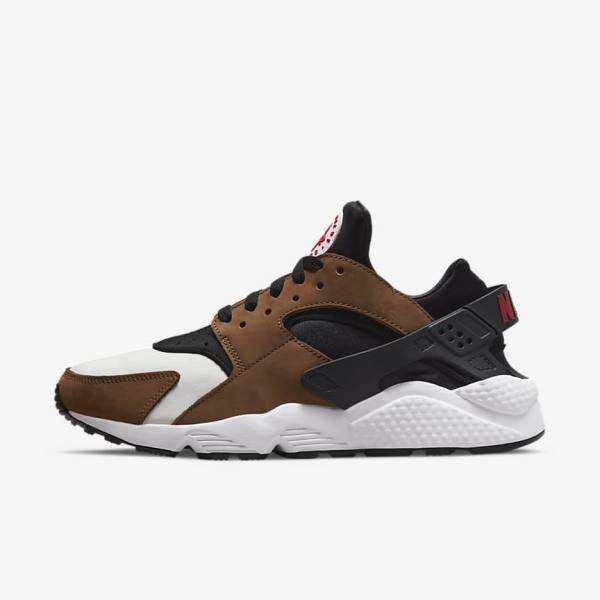 Men\'s Nike Air Huarache LE Sneakers Black / White / Red | NK192HFC