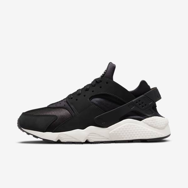 Men\'s Nike Air Huarache LE Sneakers Black / White | NK307YKX