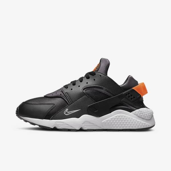 Men\'s Nike Air Huarache Sneakers Black / Orange / Grey / White | NK604WID