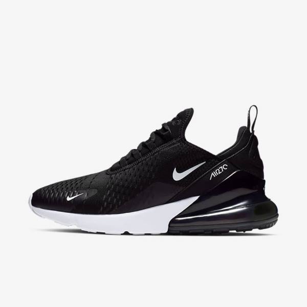 Men\'s Nike Air Max 270 Sneakers Black / White / Red / Dark Grey | NK648FXD