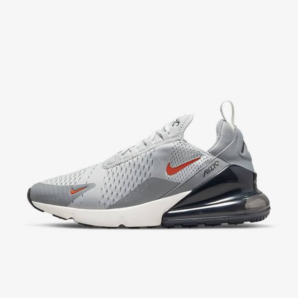 Men\'s Nike Air Max 270 Sneakers Grey / Orange | NK387RBK