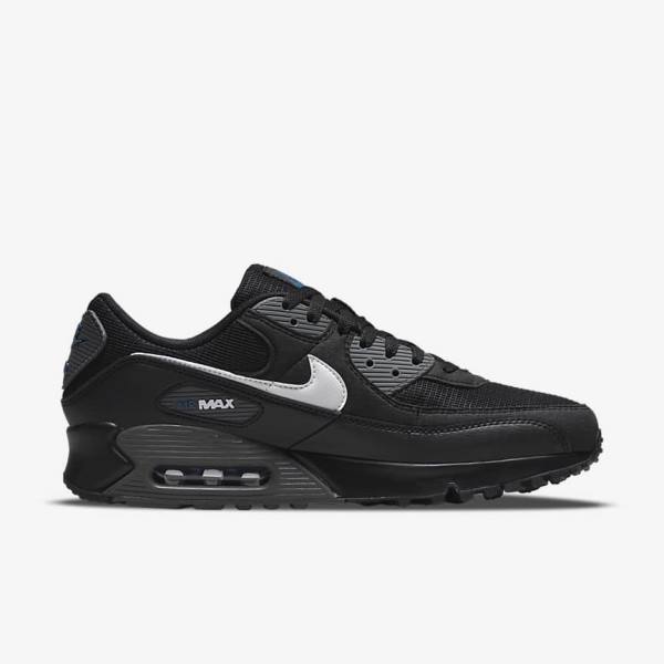 Men's Nike Air Max 90 Sneakers Black / Grey / White | NK297CHU