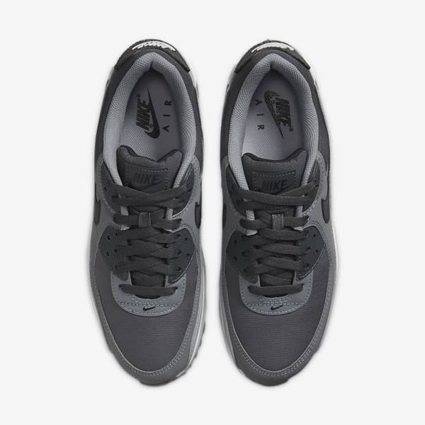 Men's Nike Air Max 90 Sneakers Dark Grey / Black | NK205WHC