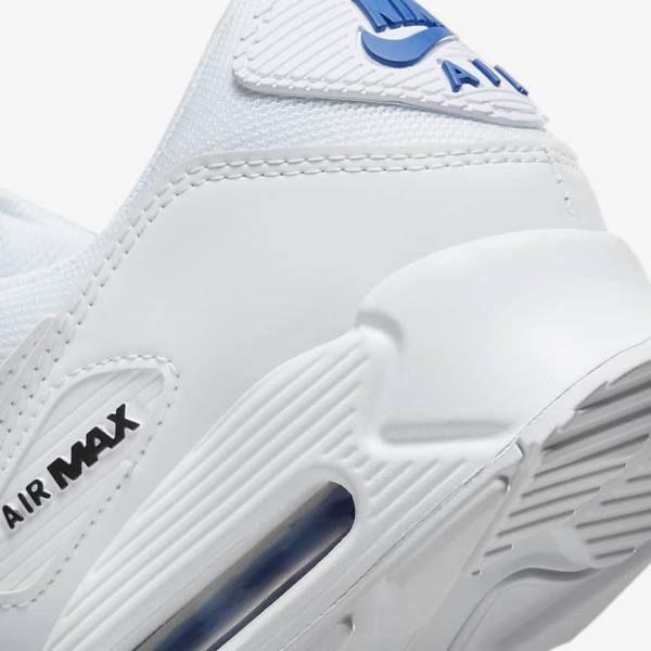 Men's Nike Air Max 90 Sneakers White / Black / Royal | NK405YLO