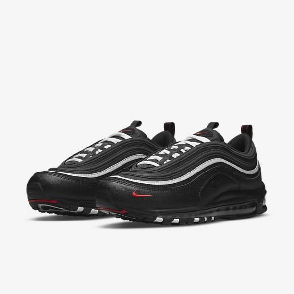 Men's Nike Air Max 97 Sneakers Black / Red / White | NK681OZG