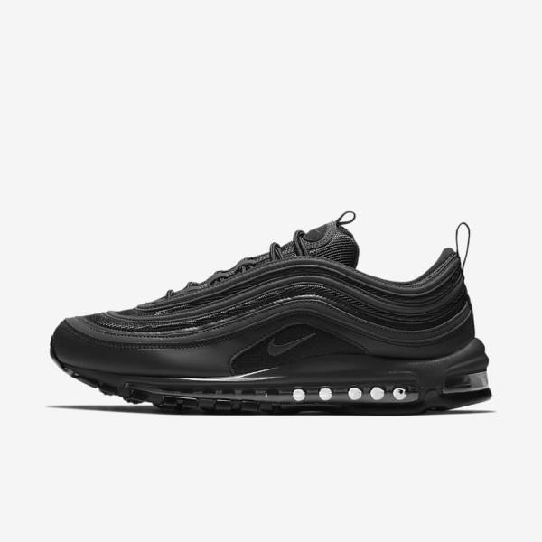 Men\'s Nike Air Max 97 Sneakers Black / White | NK725KFR