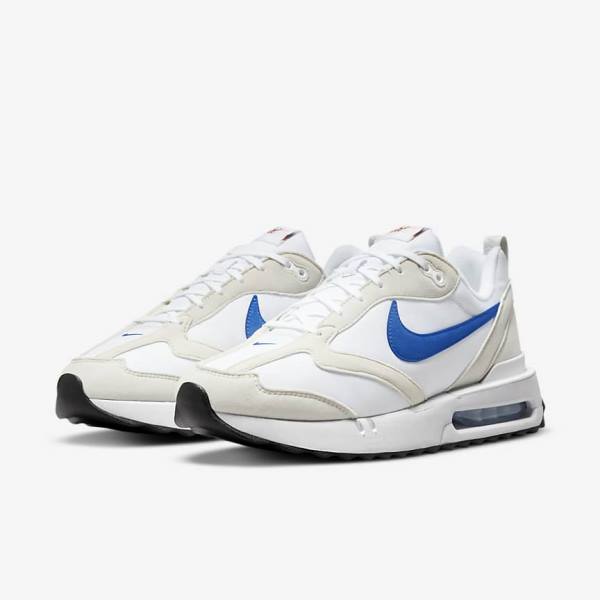 Men's Nike Air Max Dawn Sneakers White / Light Beige / Black / Royal | NK370XKJ