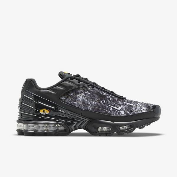 Men's Nike Air Max Plus 3 Sneakers Black / Dark Grey / White | NK825TFZ