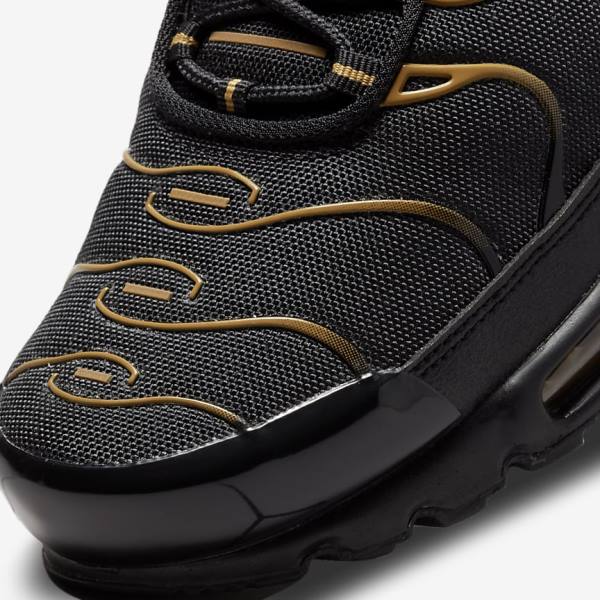 Men's Nike Air Max Plus Sneakers Black / Brown / Gold | NK035GBC