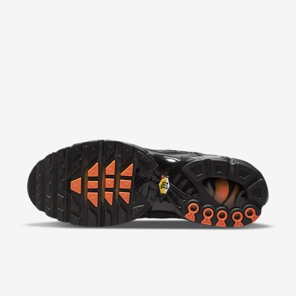 Men's Nike Air Max Plus Sneakers Black / Orange / Grey / White | NK826VWR