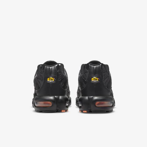 Men's Nike Air Max Plus Sneakers Black / Orange / Grey / White | NK826VWR