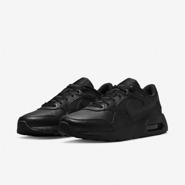 Men's Nike Air Max SC Leather Sneakers Black | NK213VCU