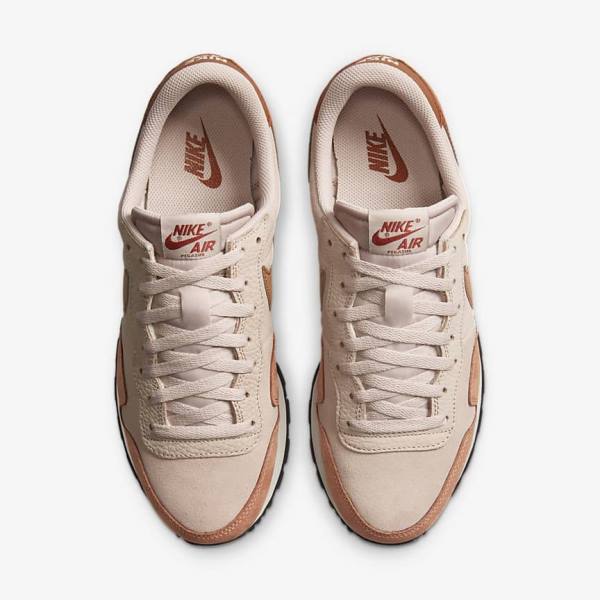 Men's Nike Air Pegasus 83 PRM Sneakers Khaki Grey / Khaki Rose / Light Brown / Red | NK185SNQ